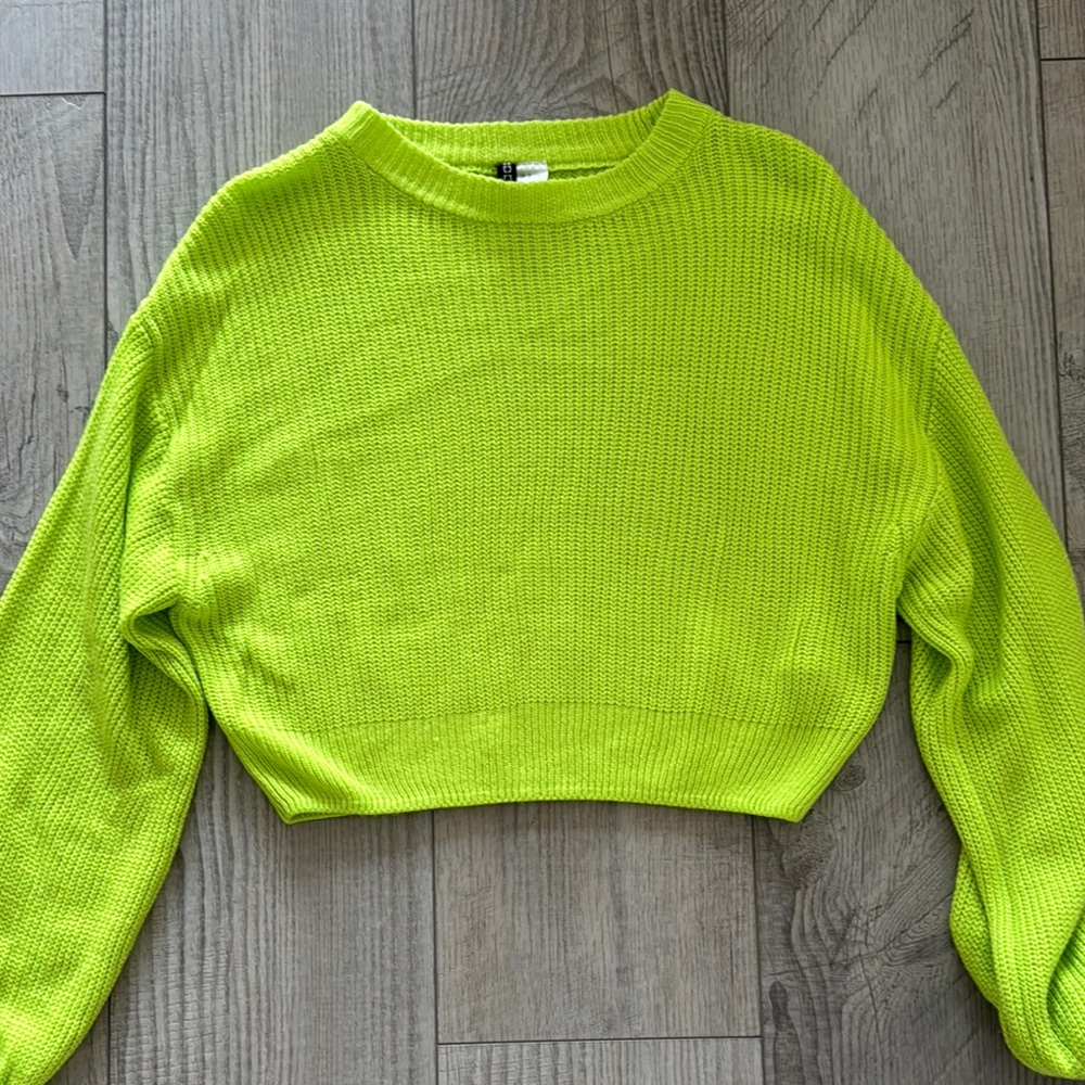 H&M Neon Green Knit Sweater